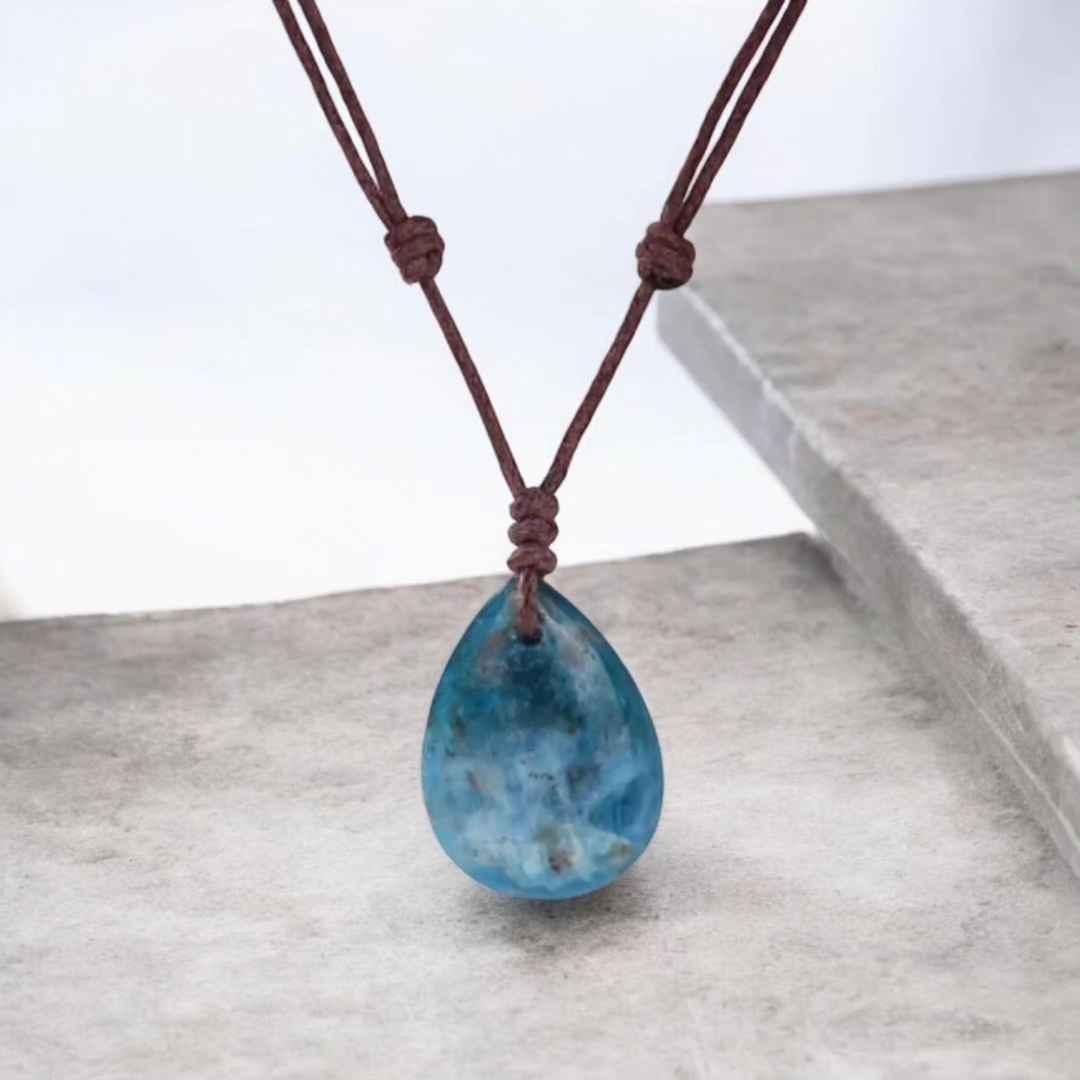 Pendentifs en pierre naturel Apatite bleue